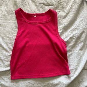 Hot pink high neck tank top